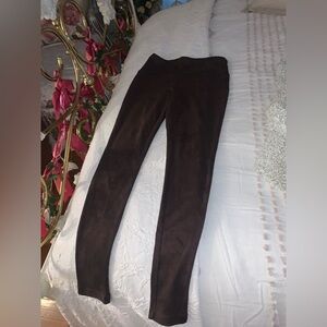 J. McLaughlin faux suede texture chocolate brown leggings xs
